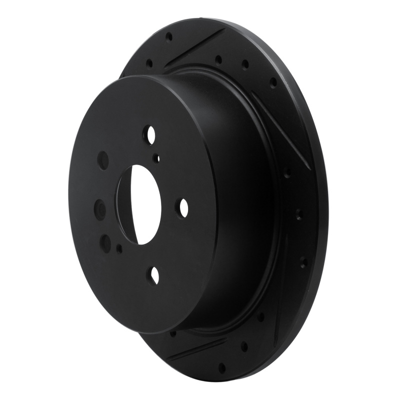 Toyota Sienna Brake Rotor (1) - Rear Left - R1 Concepts - Drilled & Slotted - Black - `04-`10